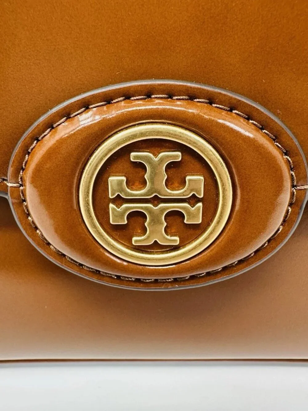 NWT Tory Burch Robinson Shoulder Bag Dark Sienna Brown Leather Crossbody